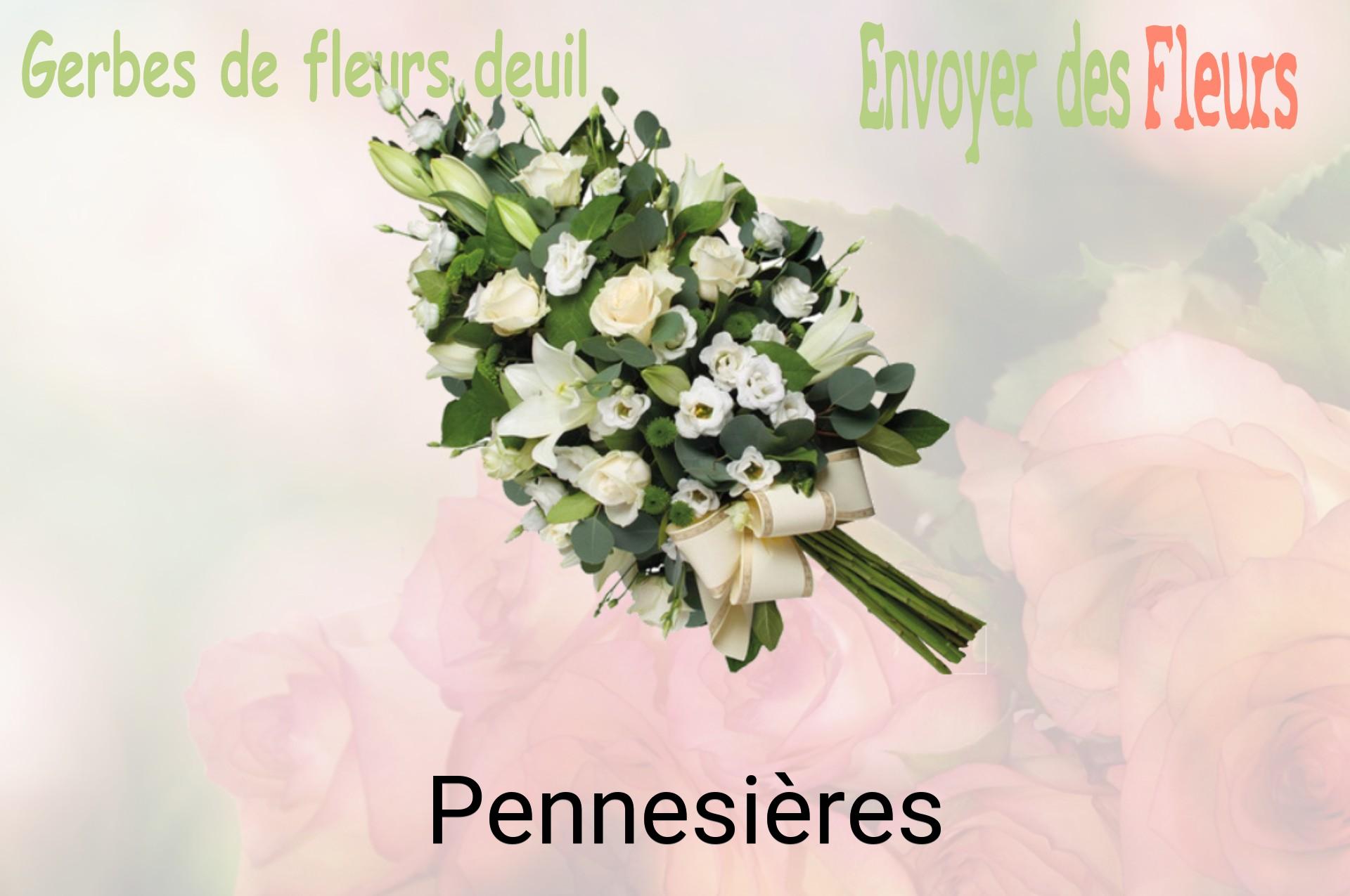 Gerbe de fleurs de deuil livrée à Pennesières